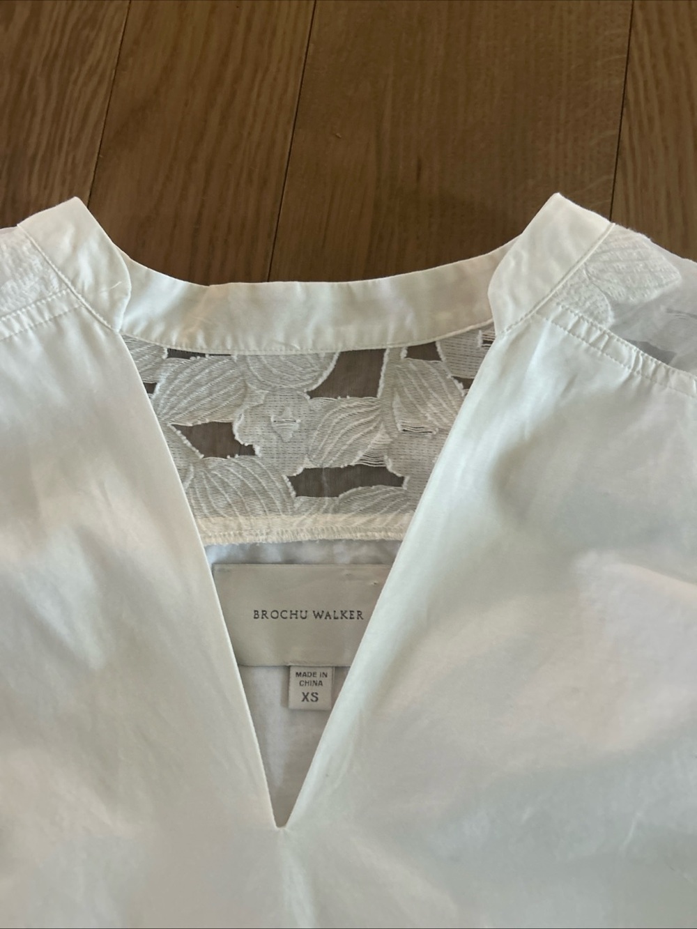 BROCHU WALKER XS Ward Tunic Dress Cotton Silk Embr Balloon Slv Pockets - Picture 5 of 10